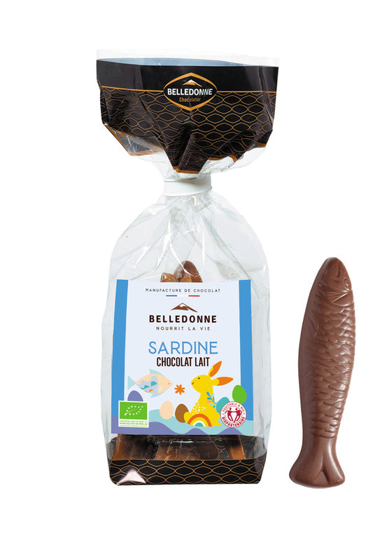 Belledonne -- Pâques - Sardines chocolat au lait bio - 90 g