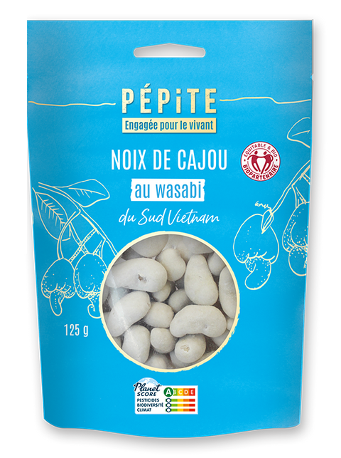 Pépite -- Noix de cajou du vietnam - wasabi bio - 125 g