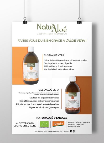 Naturaloé -- Poster a4 jus et gel aloe vera (à boire)
