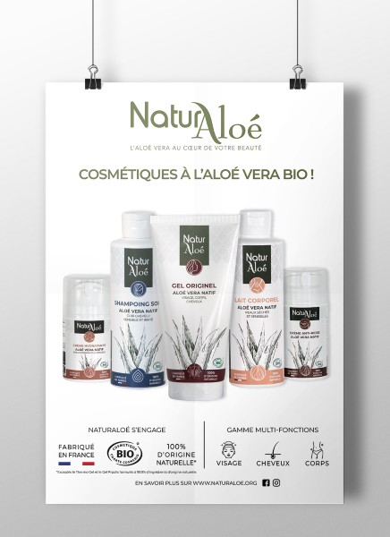 Naturaloé -- Poster a4 et stop rayon toute gamme cosmétique