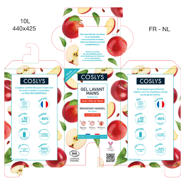 Coslys -- Casquette pour le gel lavant mains pomme 10 kg
