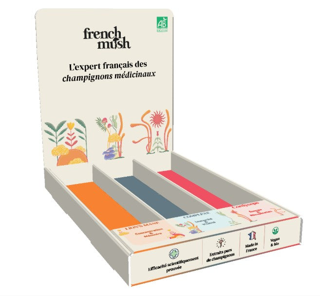 French Mush -- Display vide top ventes gélules (pour 3 réfs x 4 unités)