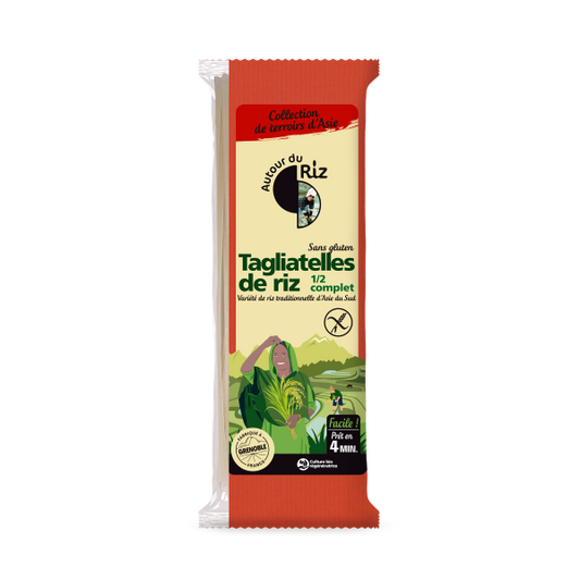 Tagliatelles de riz 1/2 complet bio sans gluten - 1