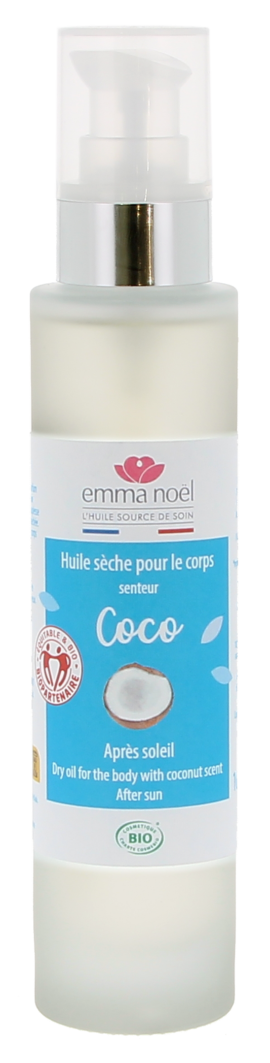 Emma Noël -- Huile sèche pour le corps senteur coco bio - 100 mL