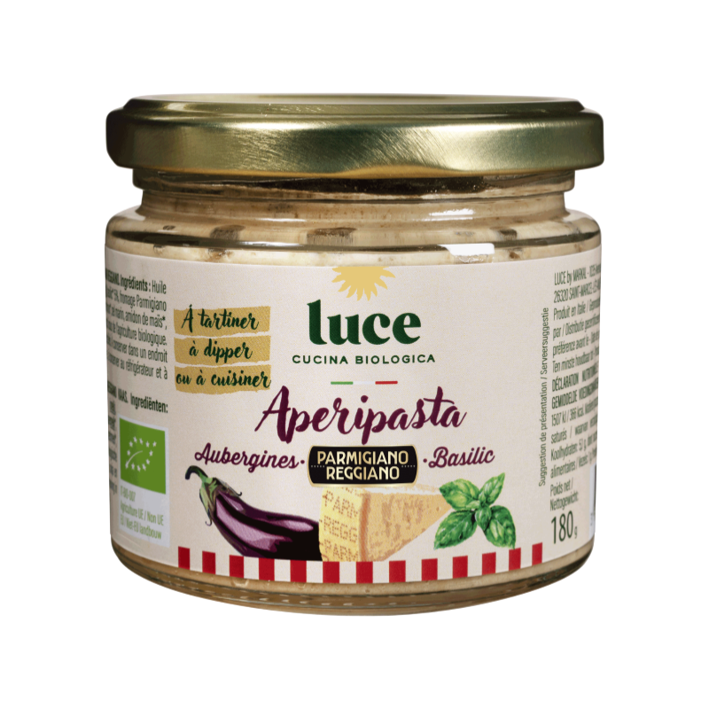 Luce -- Echantillon Sauce apéripasta aubergine parmesan basilic bio - 180 g