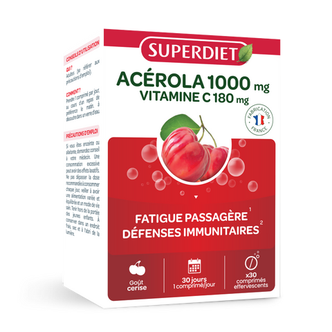 Superdiet -- acérola effervescent - 24 comprimes