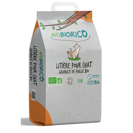 Biobiorico -- Granulé paille bio (chats) - 4 kg