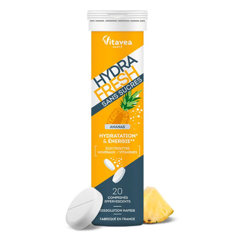 Hydrafresh -- HydraFresh Ananas Non certifiable (20 comprimés effervescents) - 58 g