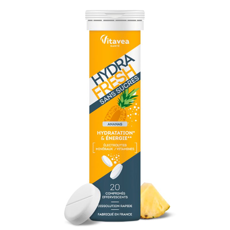 Hydrafresh -- HydraFresh Ananas Non certifiable (20 comprimés effervescents) - 58 g
