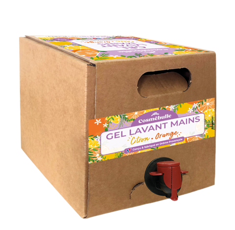 Cosmébulle -- Gel lavant mains citron orange (bib format familial) - 3 L