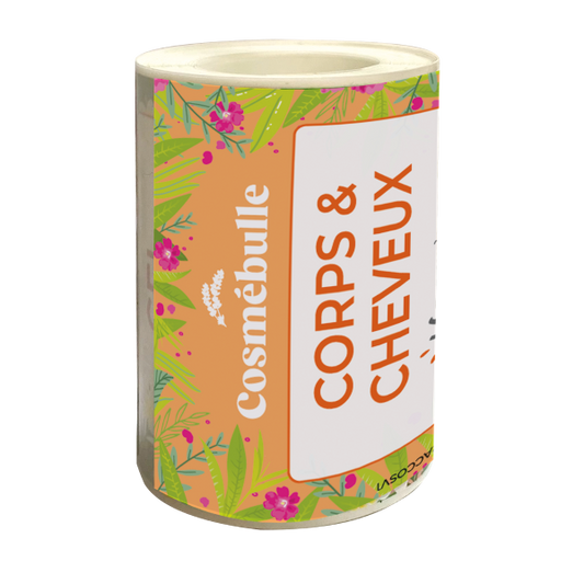 Cosmébulle -- corps & cheveux verveine exotique (étiquettes) - x 50