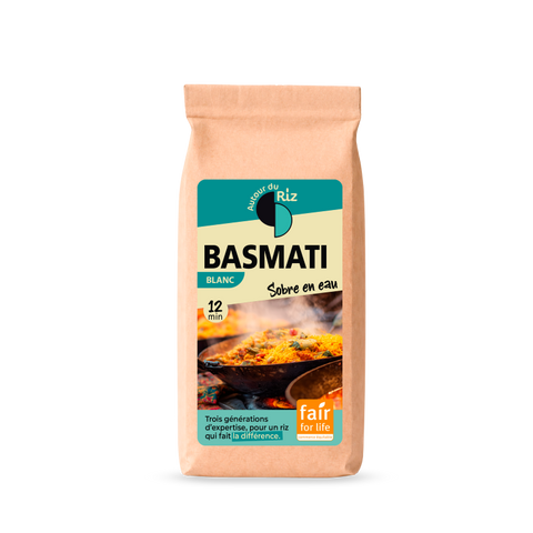 Autour Du Riz -- Riz basmati blanc bio sobre en eau (origine Pakistan) - 400 g