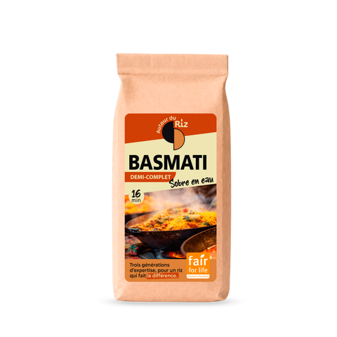 Autour Du Riz -- Riz basmati bio 1/2 complet sobre en eau (origine Pakistan) - 400 g
