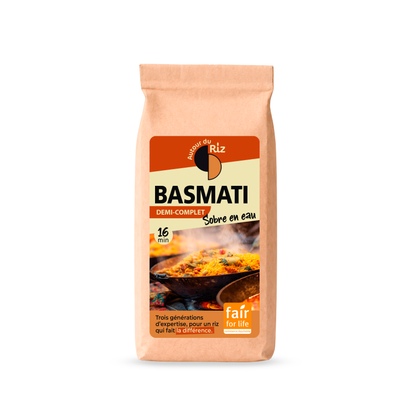 Autour Du Riz -- Riz basmati bio 1/2 complet sobre en eau (origine Pakistan) - 400 g