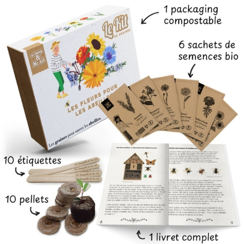 Dr Jonquille & Mr Ail -- Kit de jardinage fleurs bio - 250 g