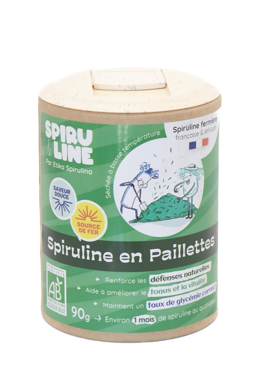Spiru&Line -- Spiruline bio en paillettes (origine France) - 90 g