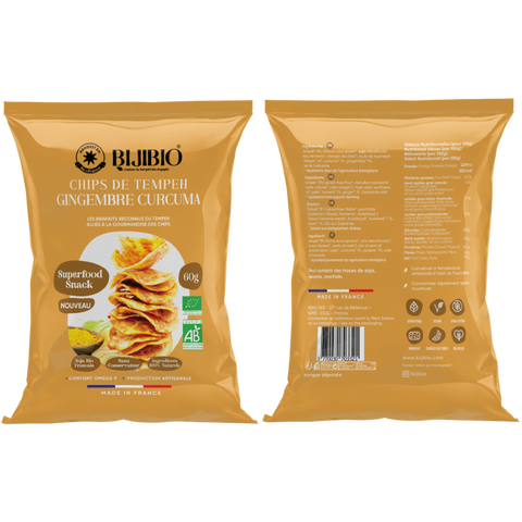 Bijibio -- Chips Tempeh Bio Curcuma Gingembre - 60 g