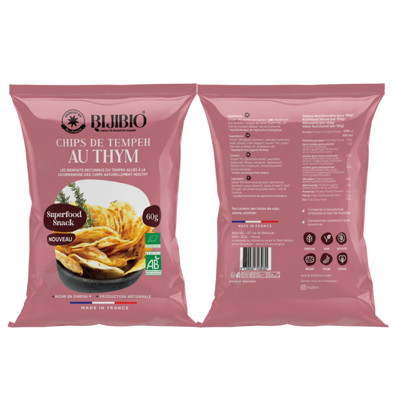 Bijibio -- Chips Tempeh Bio Thym - 60 g