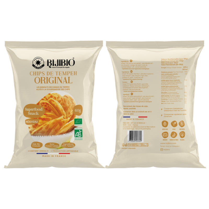Bijibio -- Chips Tempeh Bio Original - 60 g