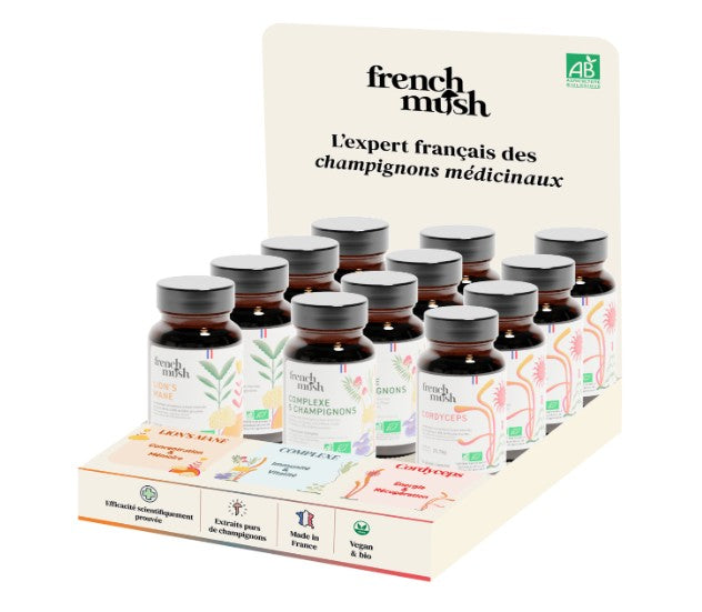 French Mush -- Display vide top ventes gélules (pour 3 réfs x 4 unités)