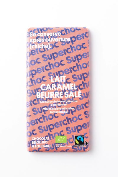 Supersec -- Tablette chocolat lait caramel beurre salé bio équitable - 70 g