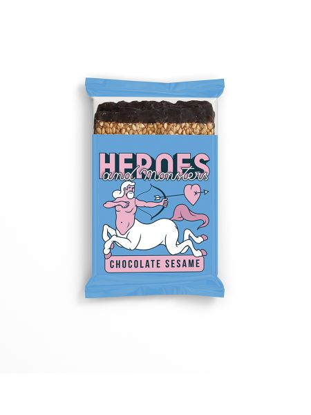 Heroes & Monsters -- Carrés sésame chocolat bio (prêt à vendre) - 45 g x 22