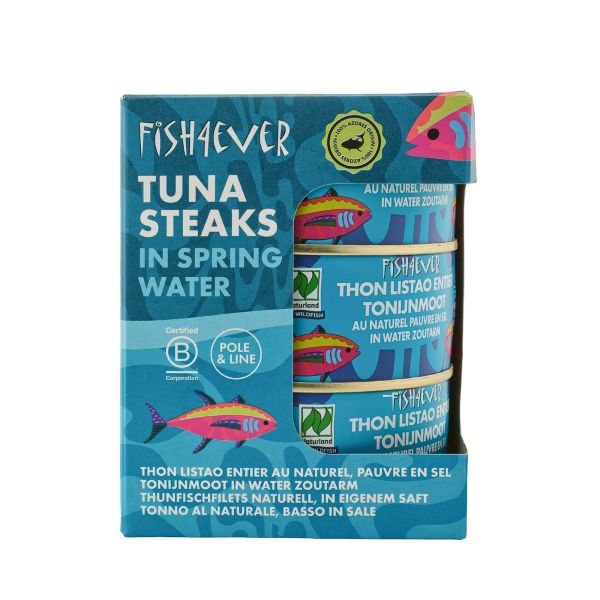 Fish4ever -- Thon entier listao au naturel pauvre en sel - 3 x 160g