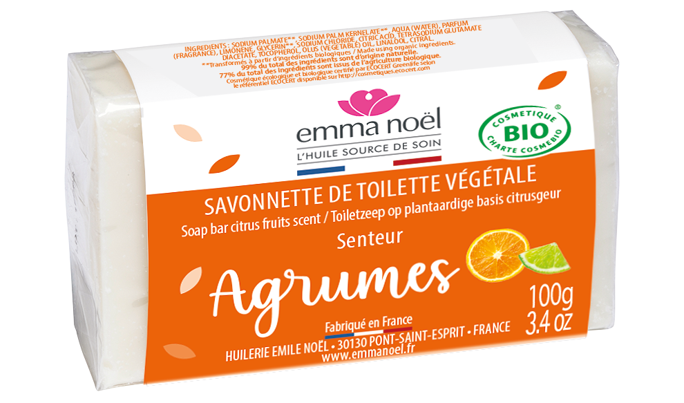 Emma Noël -- Savonnette agrumes bio - 100 g
