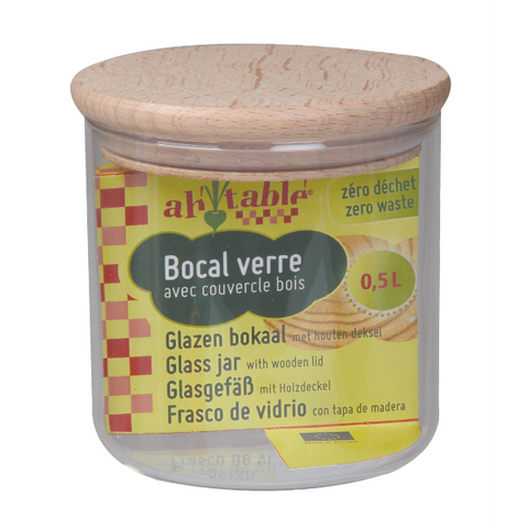 Ah Table! -- Bocal verre couvercle bois - 50 cl