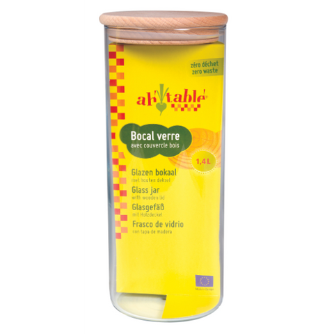 Ah Table! -- Bocal verre couvercle bois - 1.4 L