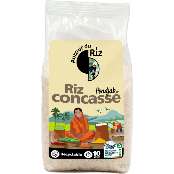 Autour du Riz -- Echantillon Brisures de riz équitable bio 400 g (format réel)