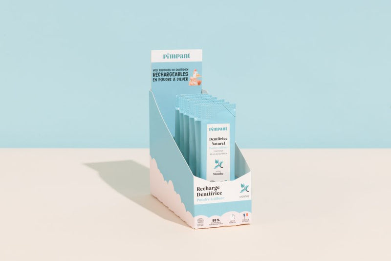 Pimpant -- Display vide pour 8 dentifrices menthe