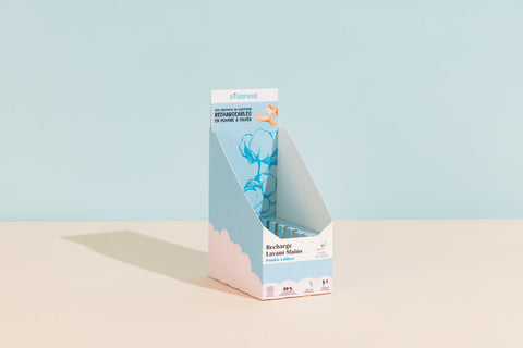 Pimpant -- Display vide pour 6 sticks lavant mains fleur de coton