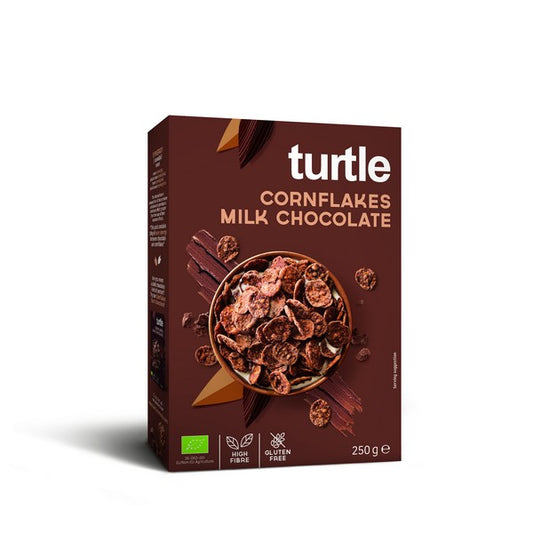 Turtle -- DDM 03.06.2025 Cornflakes enrobes de chocolat au lait, bio et sans gluten - 250 g