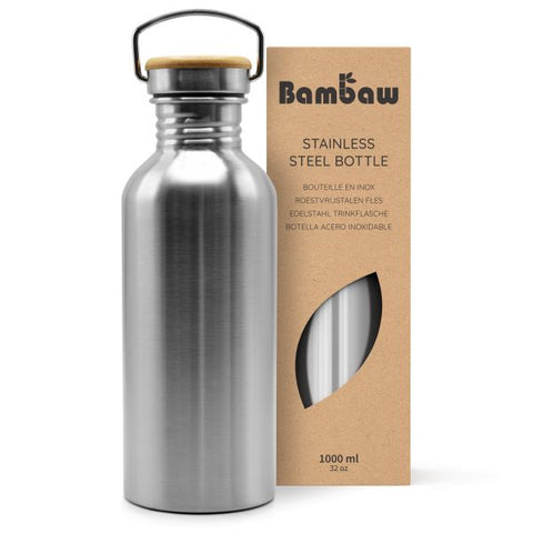 Bambaw -- Bouteille non-isotherme en acier inoxydable (couleur Acier Naturel) - 1L