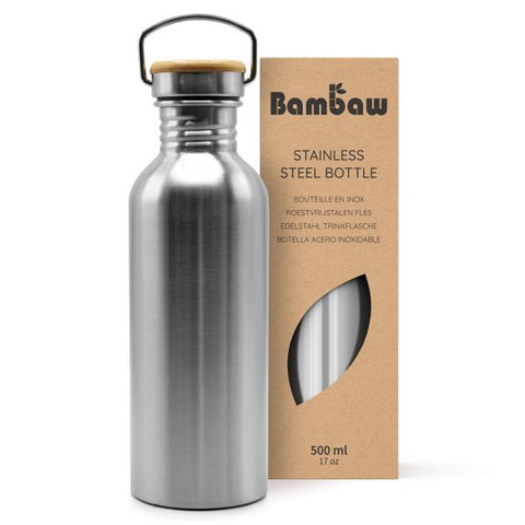 Bambaw -- Bouteille non-isotherme en acier inoxydable (couleur Acier Naturel) - 500 mL