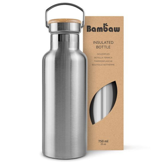 Bambaw -- Bouteille isotherme en acier inoxydable (couleur Acier Naturel) - 750mL