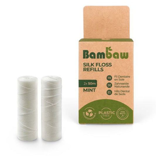 Bambaw -- Fil dentaire en soie (recharges) - 2x 50m
