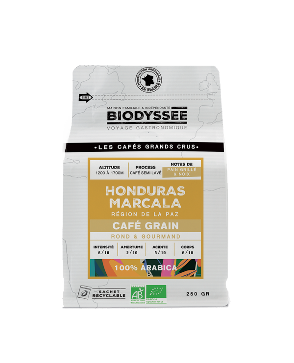 Biodyssée -- Café grain grand cru honduras marcala (origine Honduras) - 250 g
