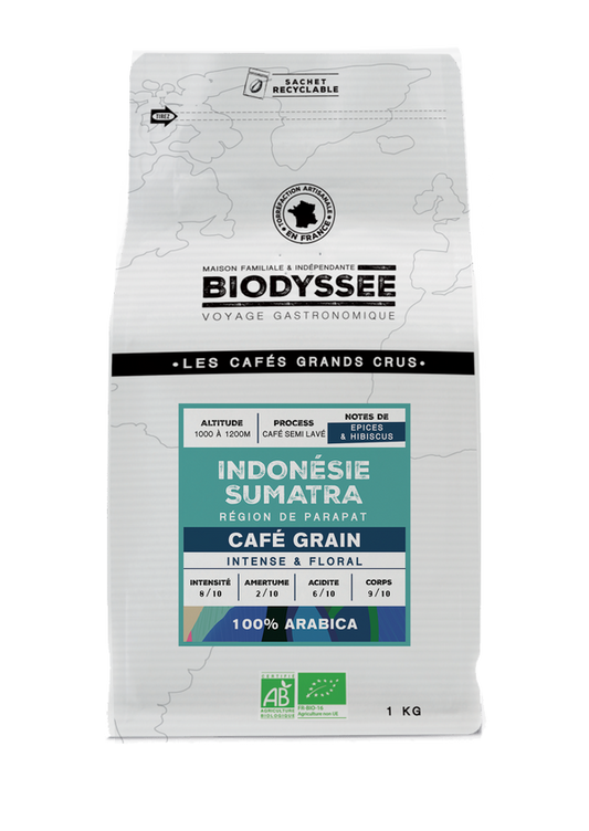 Biodyssée -- Café grain grand cru indonésie sumatra (origine Indonésie) - 1 kg