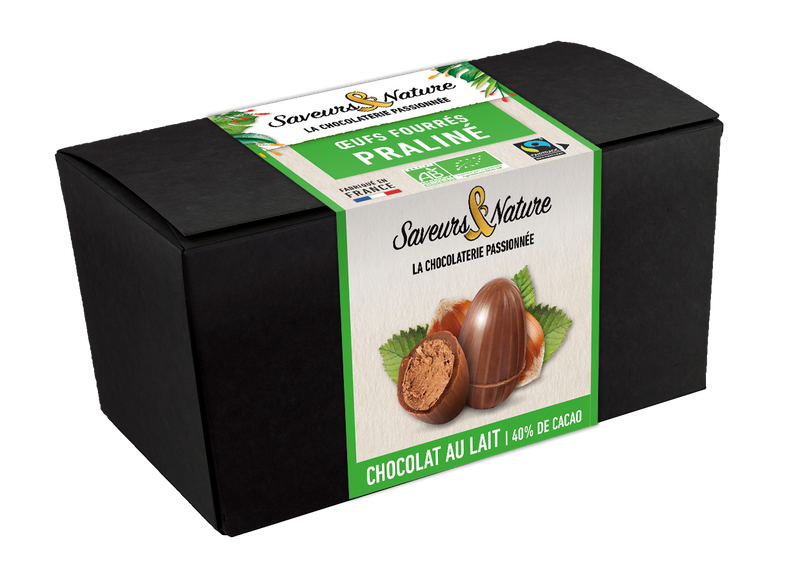Ballotin de petits oeufs praliné noisette enrobés de chocolat au lait - 1