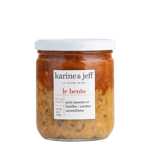 Bento bio d'automne (petit épeautre, lentilles et carottes caramélisées) - 1