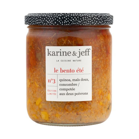 Bento d'été quinoa, maïs doux, concombre & compotée de poivrons - 1