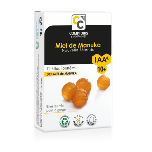 Comptoirs & Compagnies -- Billes fourrées 30% miel de manuka iaa10+ - 48 g