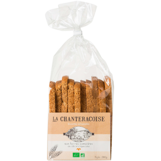 La Chanteracoise -- Biscottes bio complète blé et épeautre - 280 g