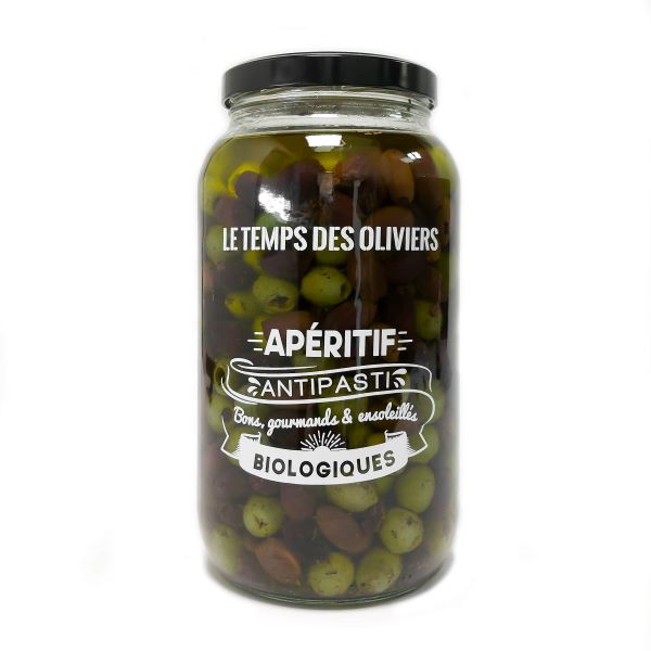 Le Temps Des Oliviers -- Mix olives kalamata/nocellara entières bio Vrac (origine UE) - 2.7 kg