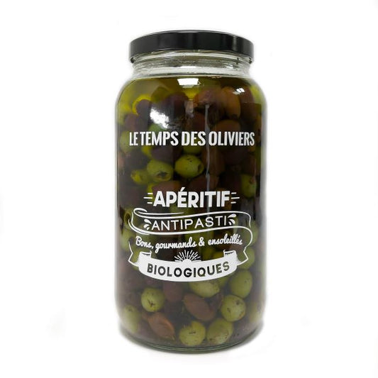 Le Temps Des Oliviers -- Mix olives kalamata/nocellara entières bio Vrac (origine UE) - 2.7 kg