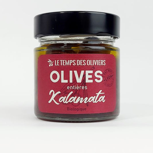 Le Temps Des Oliviers -- Olives kalamata entières bio (origine Grèce) - 180 g