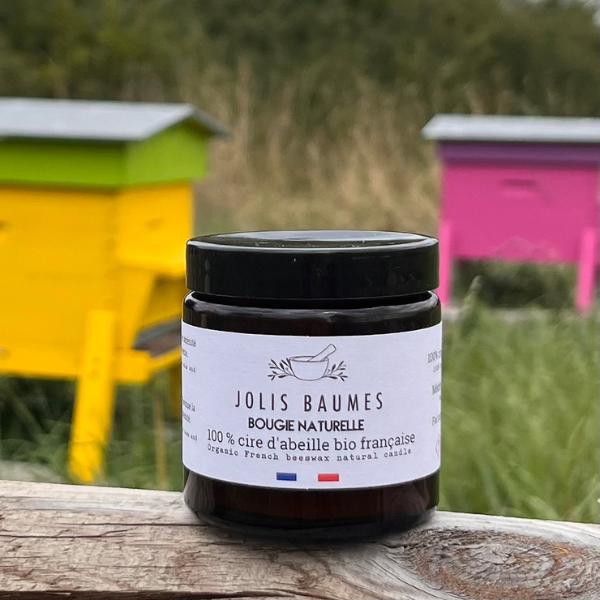 Jolis Baumes -- Bougie cire d'abeille bio 100% naturelle - 80 g – Aventure  bio