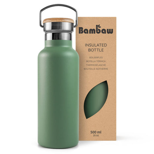 Bouteille isotherme en acier inoxydable (couleur vert sauge) - 1